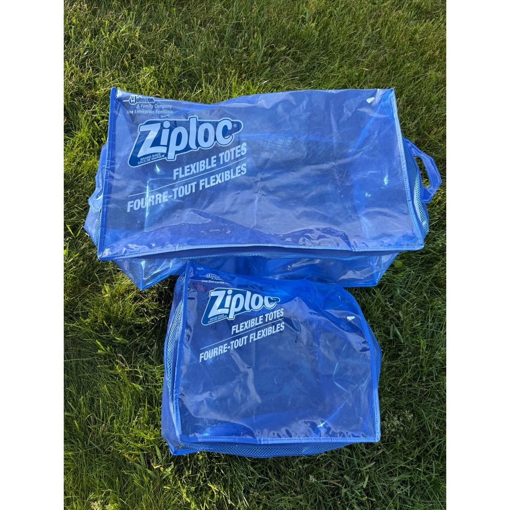 Ziploc Jumbo Flexible Totes Set Of 2 Discontinued 22 Gallon Size Tested Works